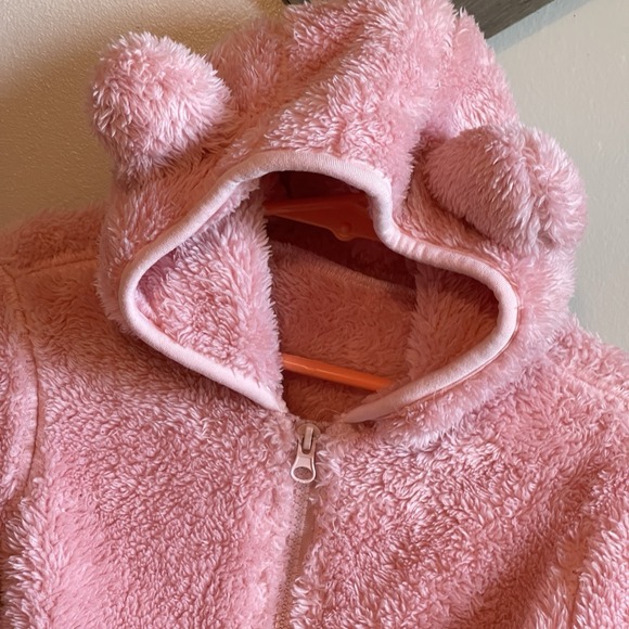 Fuzzy Soft Pink Bear Zip Jacket | 18-24m to 2T - Picture 2 of 6